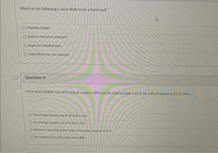 Solved Which of the following is most likely to be a fixed | Chegg.com