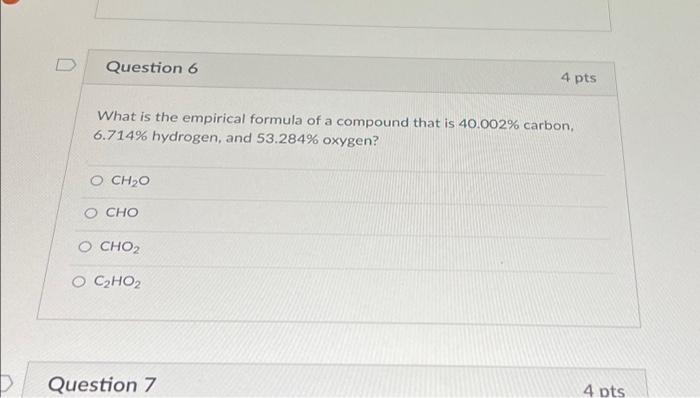 Solved What is the empirical formula of a compound that is | Chegg.com