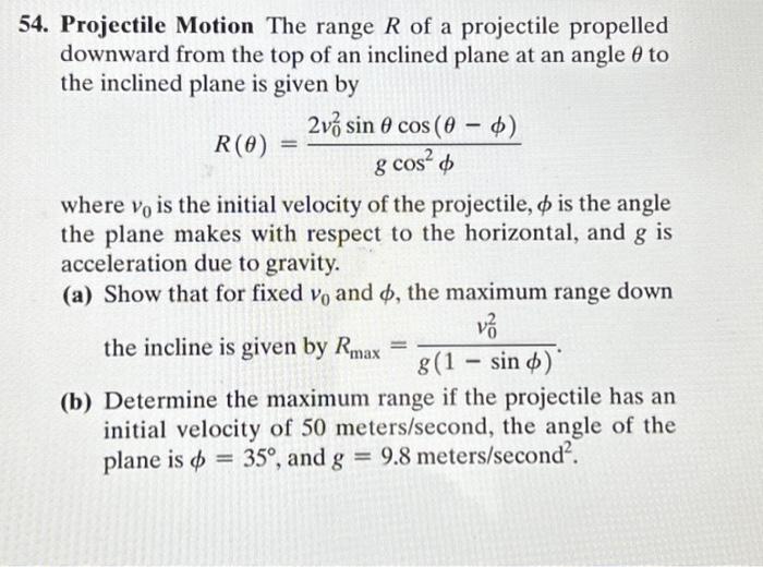 projectile motion range