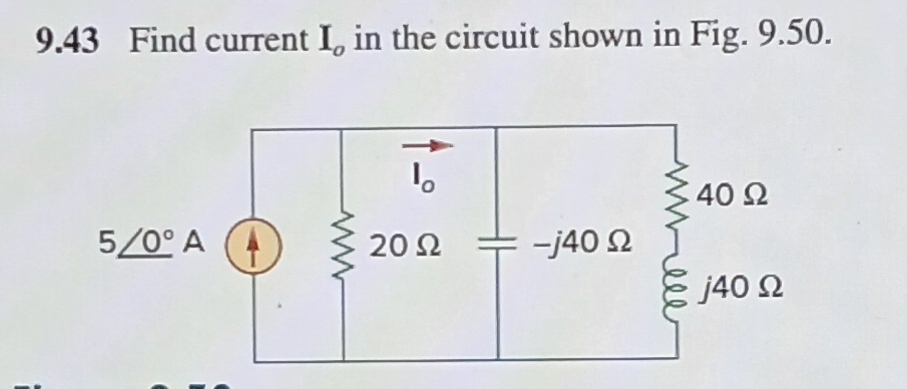 Solved 9.43 ﻿Find current Io ﻿in the circuit shown in Fig. | Chegg.com