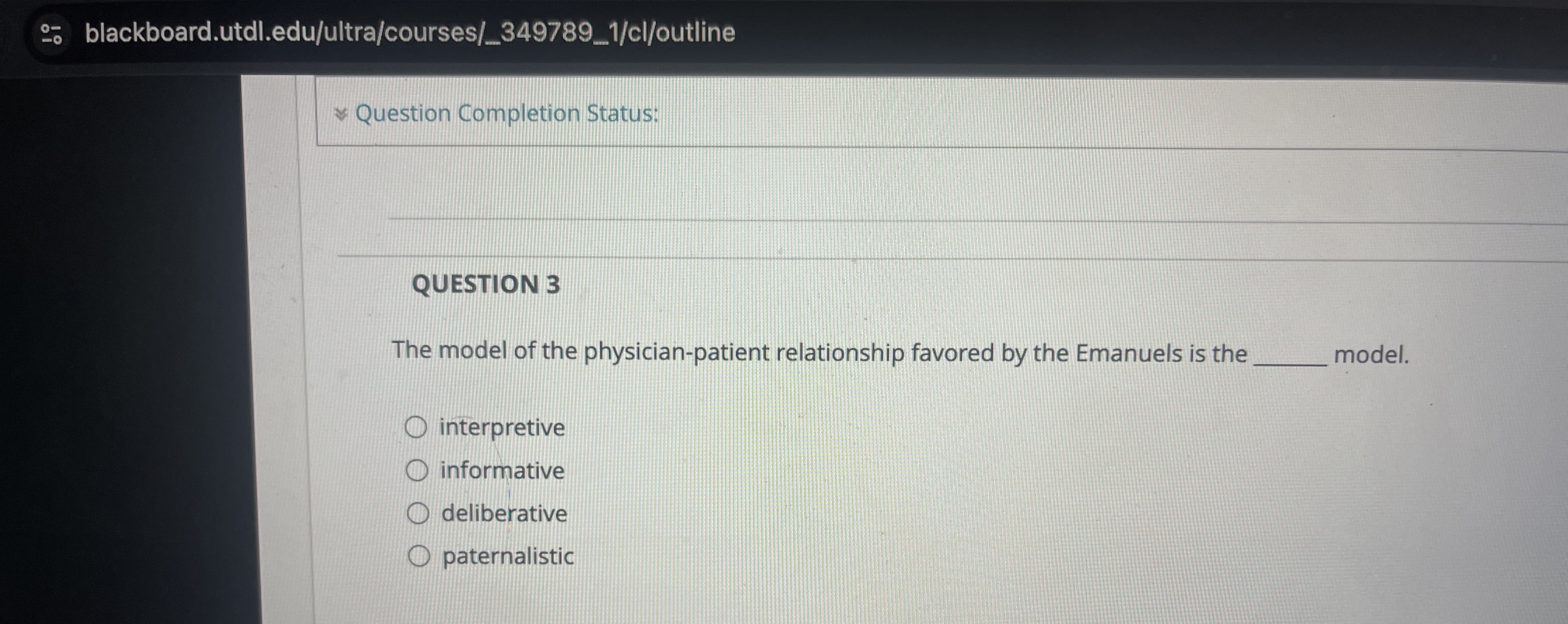 Solved QUESTION 3The model of the physician-patient | Chegg.com