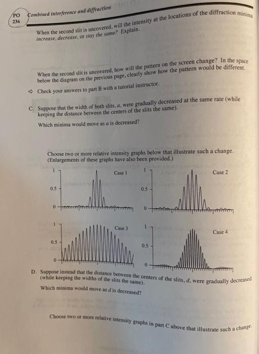 Solved PO 235 COMBINED INTERFERENCE AND DIFFRACTION | Chegg.com