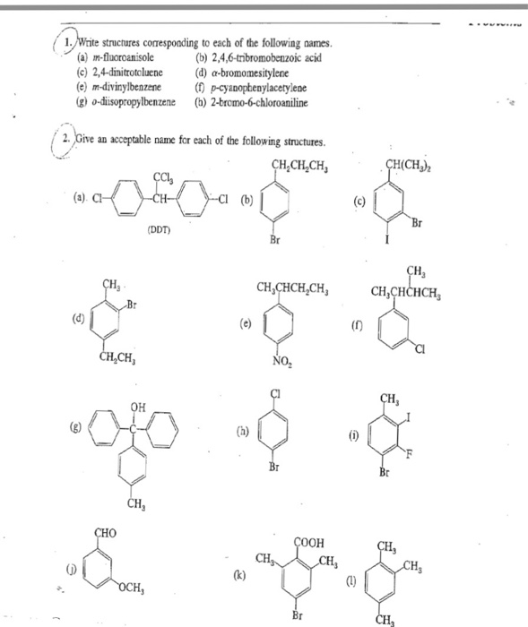 Solved 1 Write Structures Corresponding To Each Of T Chegg Com