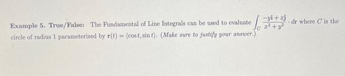 Solved Example 5. True/False: The Fundamental of Line | Chegg.com