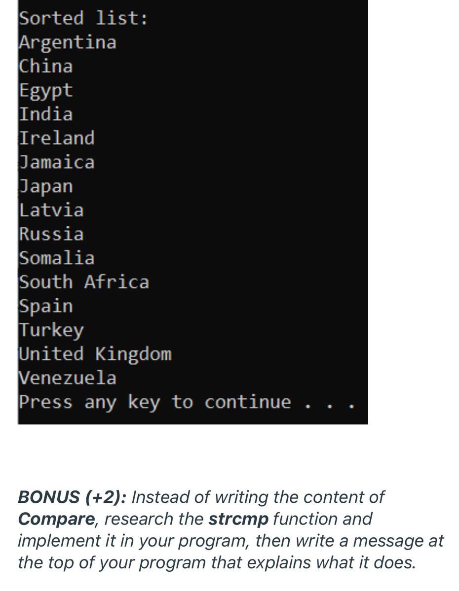 Solved Description You have been tasked with alphabetically | Chegg.com