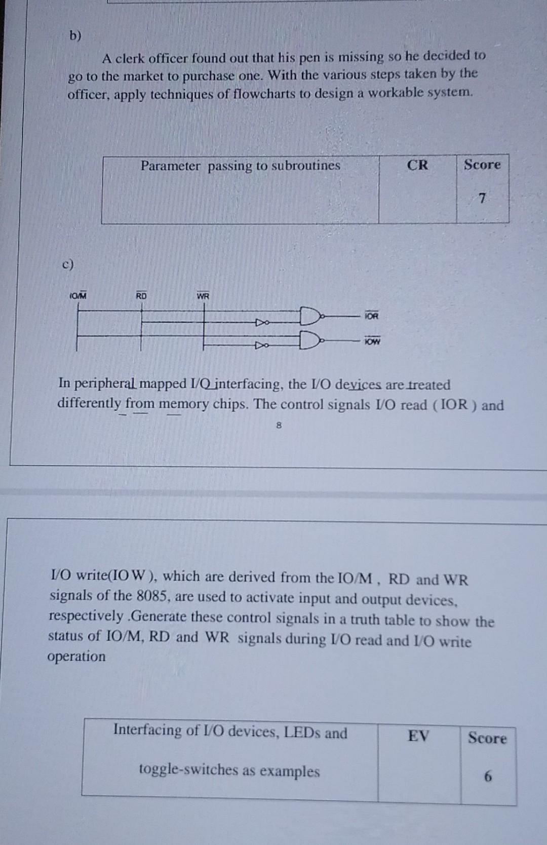 Solved B) A Clerk Officer Found Out That His Pen Is Missing | Chegg.com