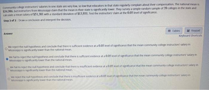 Solved Community College Instructors Salaries In One State Chegg