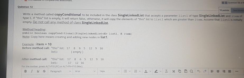 Solved sessment Question 12 10 points Write a method called | Chegg.com