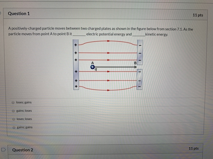 Solved Question 1 11 Pts A Positively Charged Particle Moves | Chegg.com