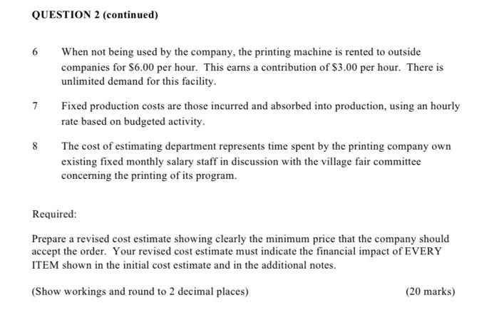 Solved QUESTION 2 (20 marks) You are the management | Chegg.com