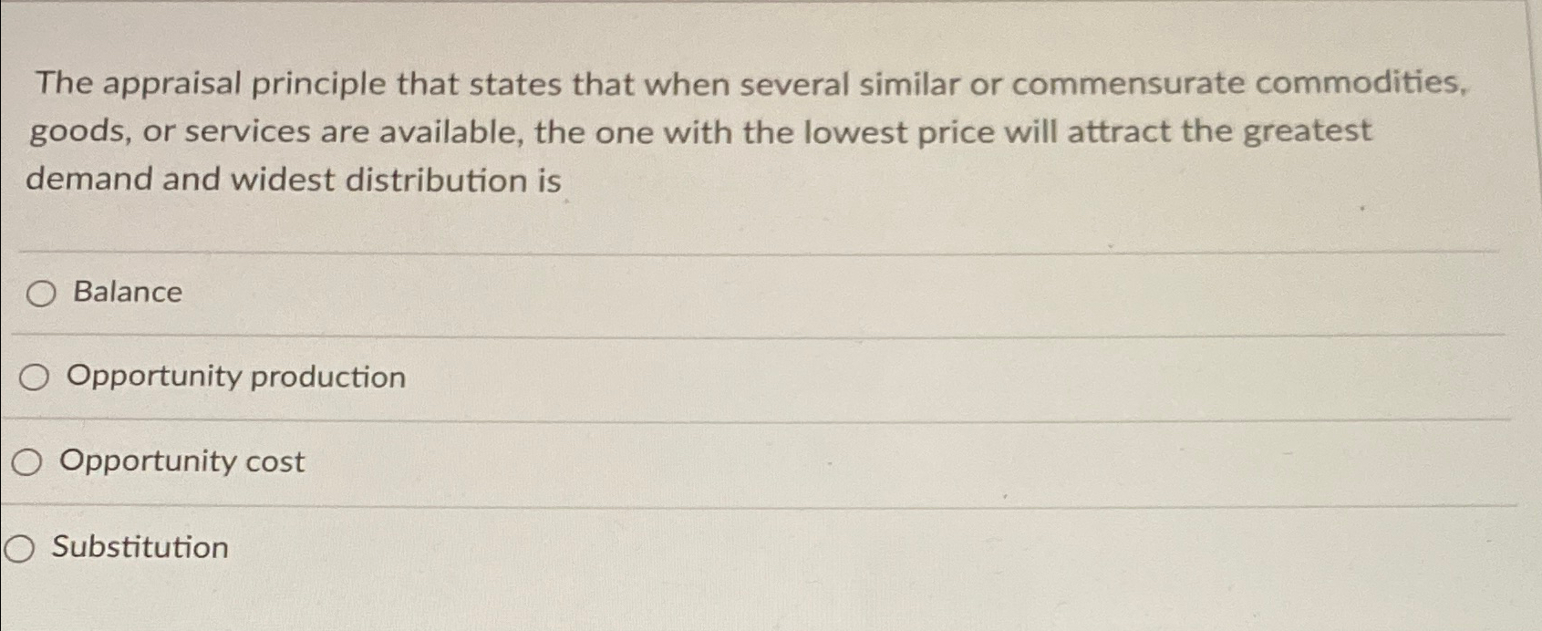 Solved The Appraisal Principle That States That When Several | Chegg.com