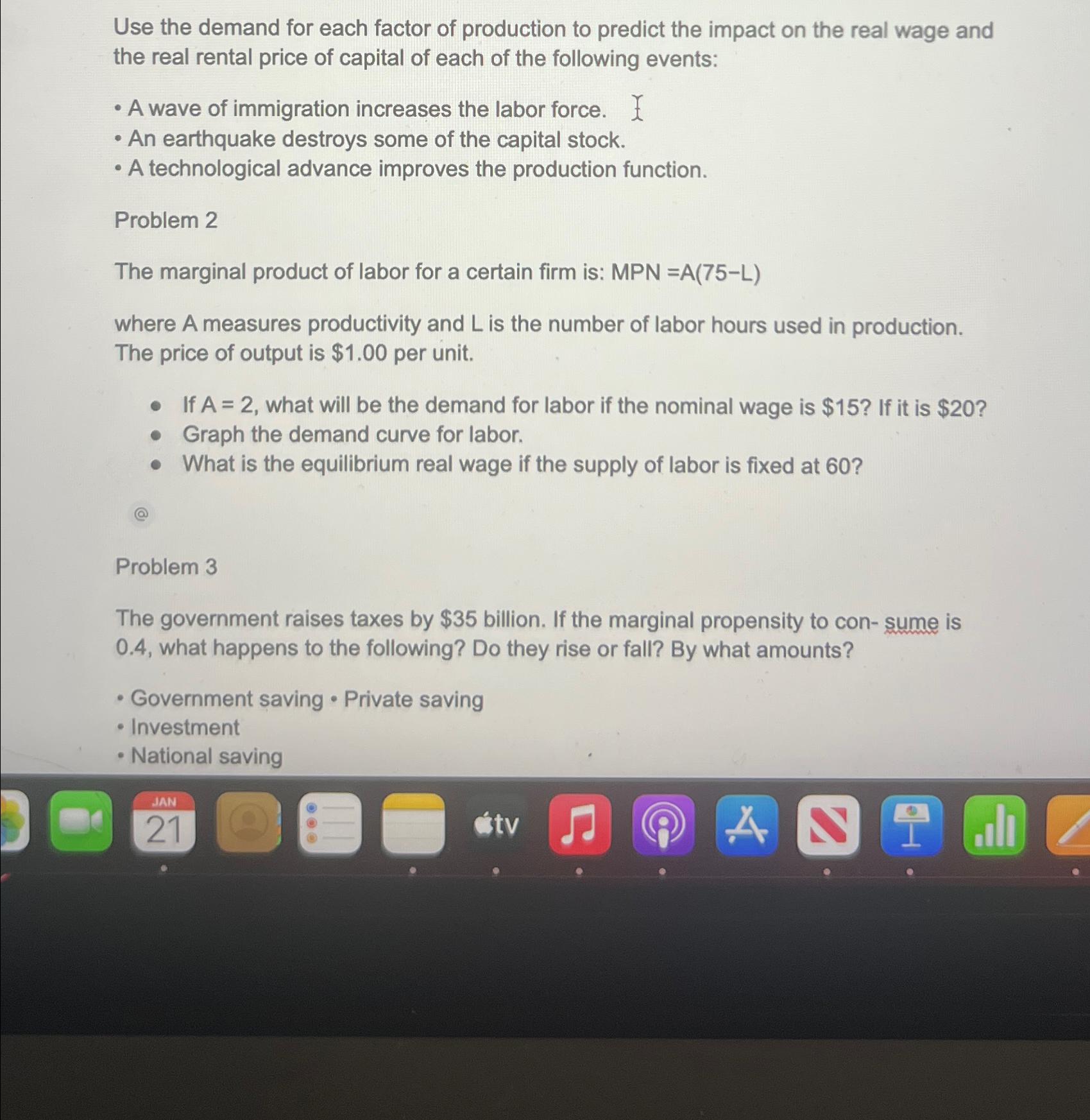 Solved Use the demand for each factor of production to | Chegg.com