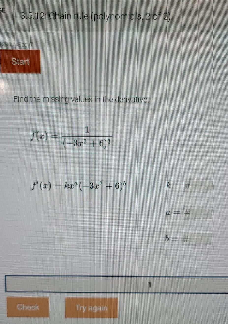 Solved SE 3.5.12: Chain rule (polynomials, 2 of 2). 294 | Chegg.com