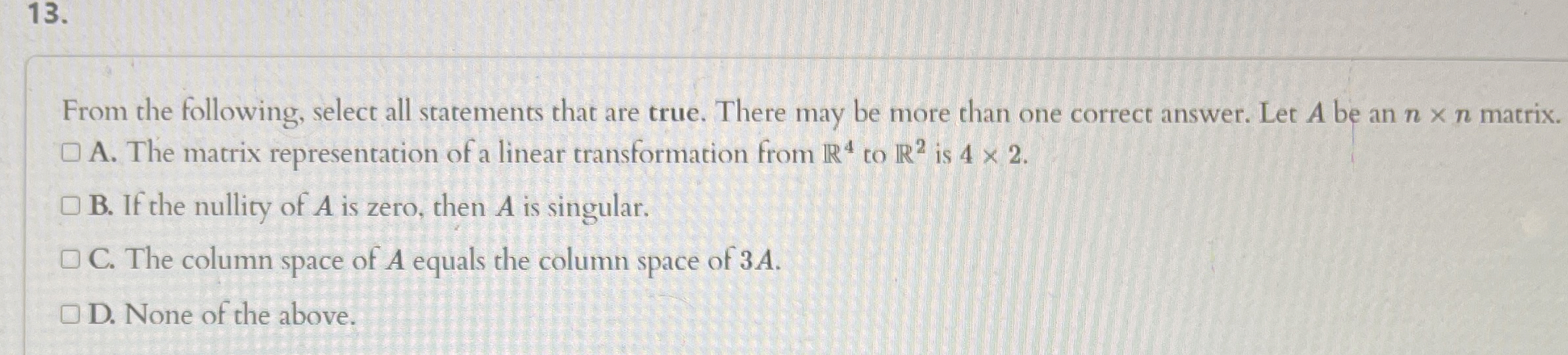 Solved From the following, select all statements that are | Chegg.com