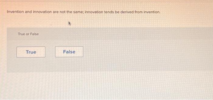 Solved Invention and innovation are not the same; innovation | Chegg.com
