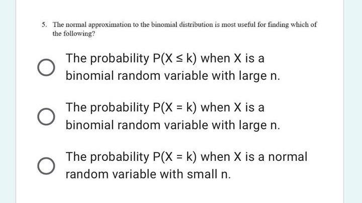 Solved 5 The Normal Approximation To The Binomial 1763