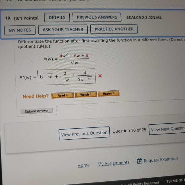 Solved 10. [0/1 Points) DETAILS PREVIOUS ANSWERS SCALC9 | Chegg.com