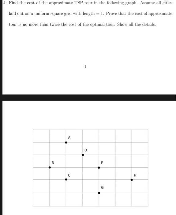 4. Find the cost of the approximate TSP-tour in the | Chegg.com
