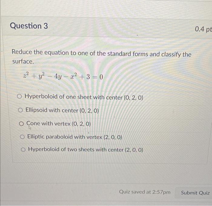 Solved Reduce the equation to one of the standard forms and | Chegg.com