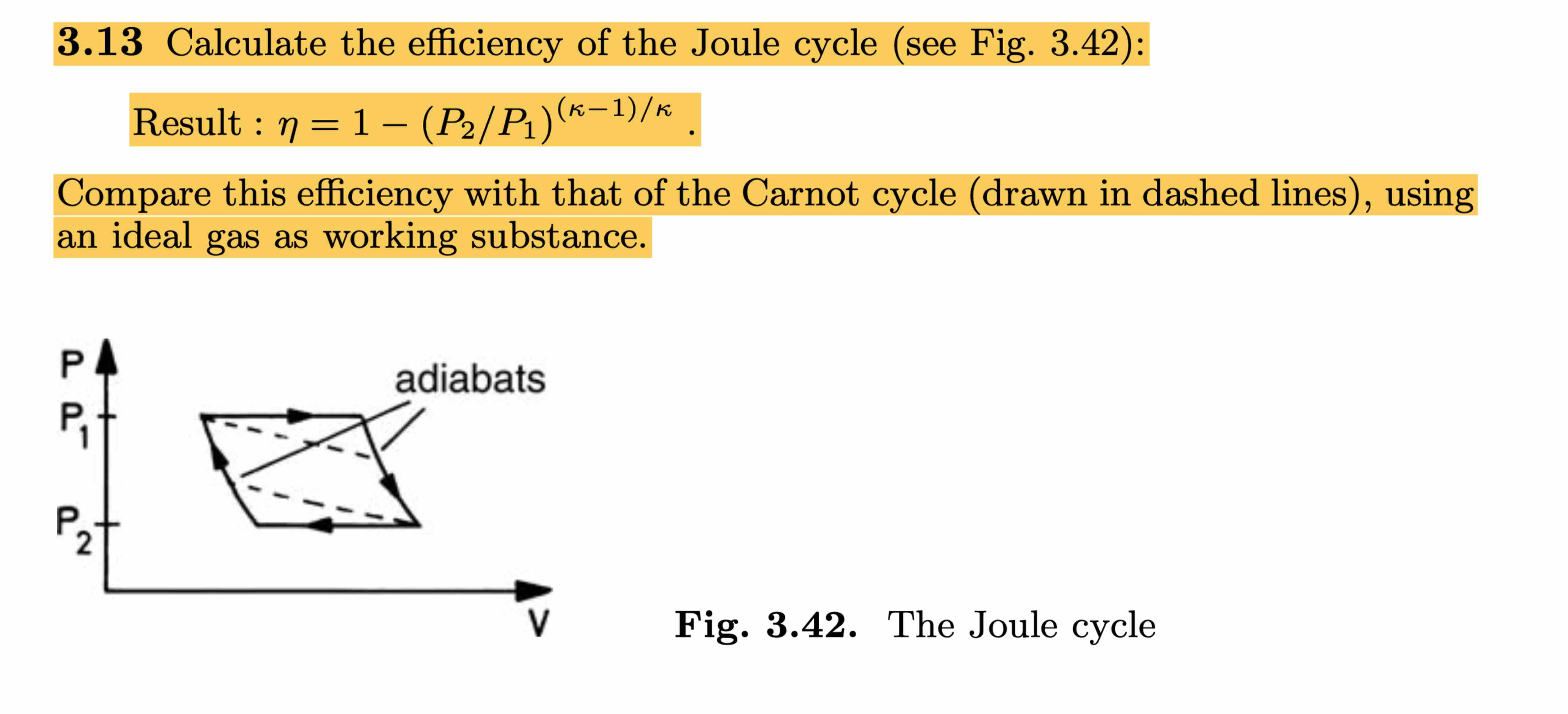 Solved 3.13 ﻿Calculate the efficiency of the Joule cycle | Chegg.com