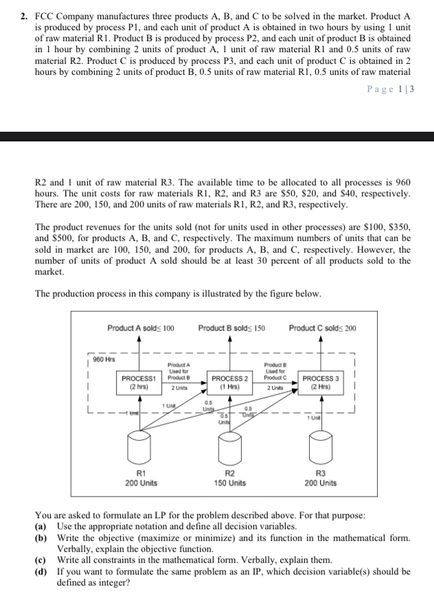Solved FCC Company Manufactures Three Products A,B, ﻿and C | Chegg.com