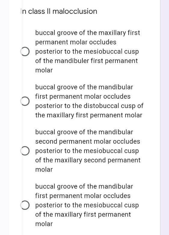 Solved In class II malocclusion buccal groove of the
