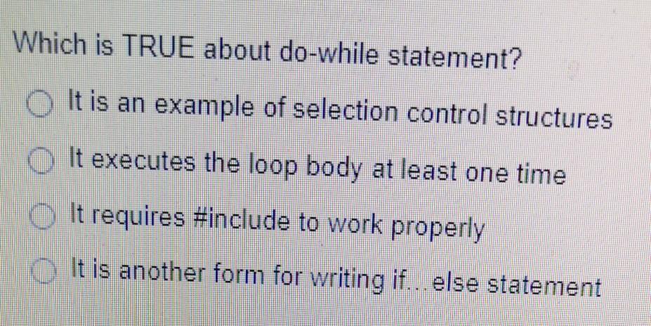 Solved Which of the following loops will never execute the | Chegg.com