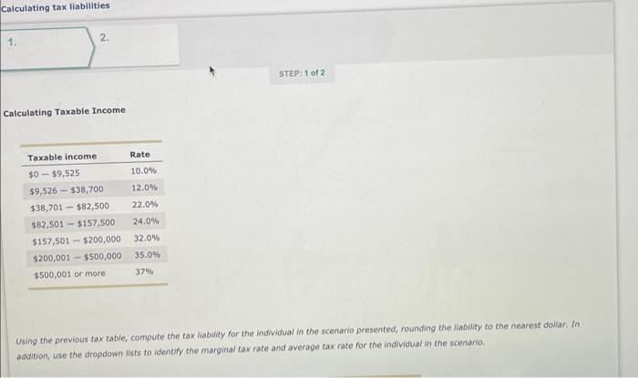 Solved Calculating Taxable Income Using the previous tax | Chegg.com