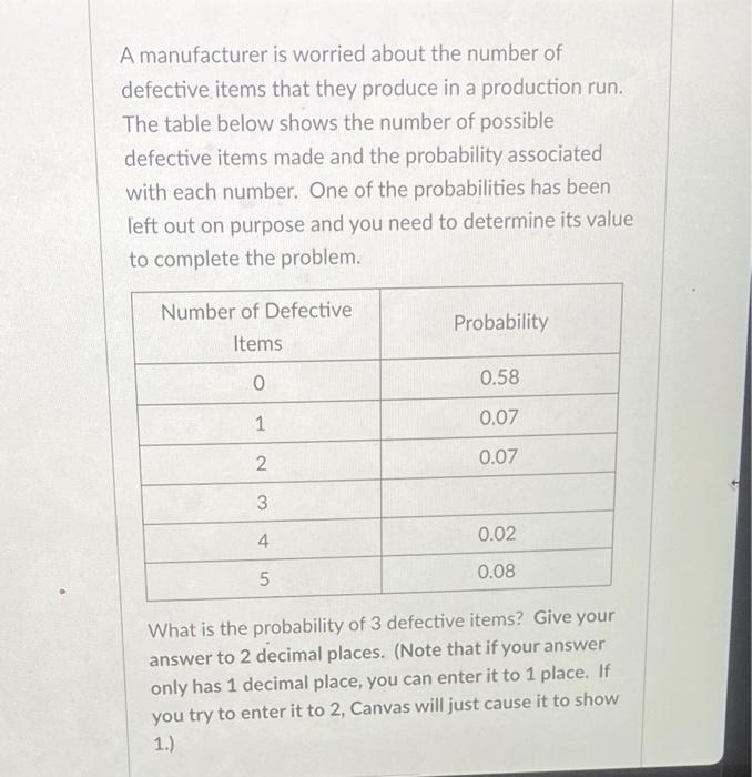 Solved A manufacturer is worried about the number of | Chegg.com