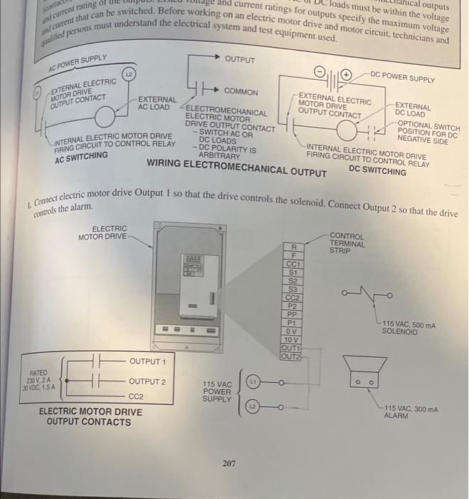1. Connect electric motor drive Output 1 so that the | Chegg.com