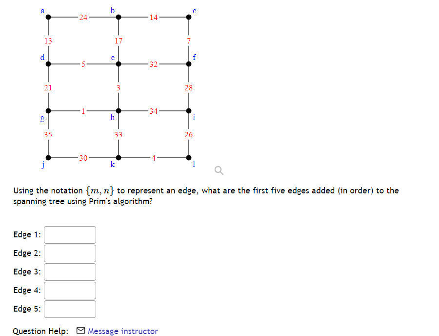 Using the notation {m,n} ﻿to represent an edge, what | Chegg.com