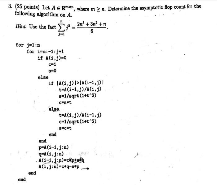 3 25 Points Let A E Rmxn Where Man Determine Chegg Com