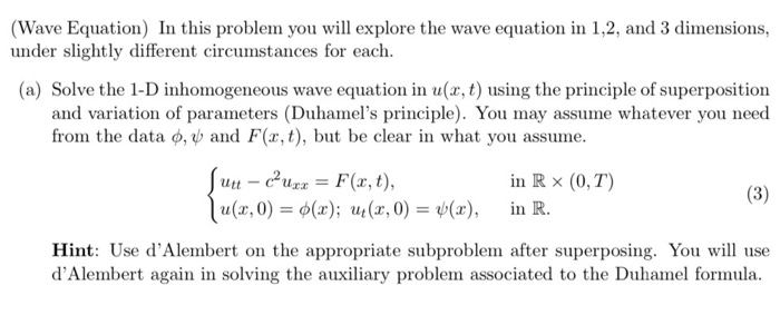 wave equation problem solving