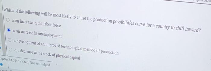 what causes the production possibilities curve to shift outward