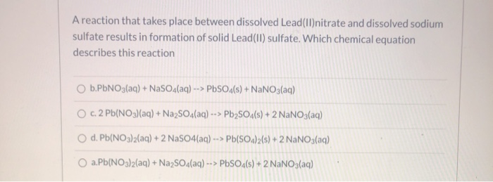 Solved A reaction that takes place between dissolved | Chegg.com