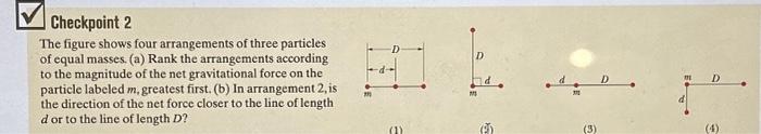 Solved M Checkpoint 2 The figure shows four arrangements of | Chegg.com