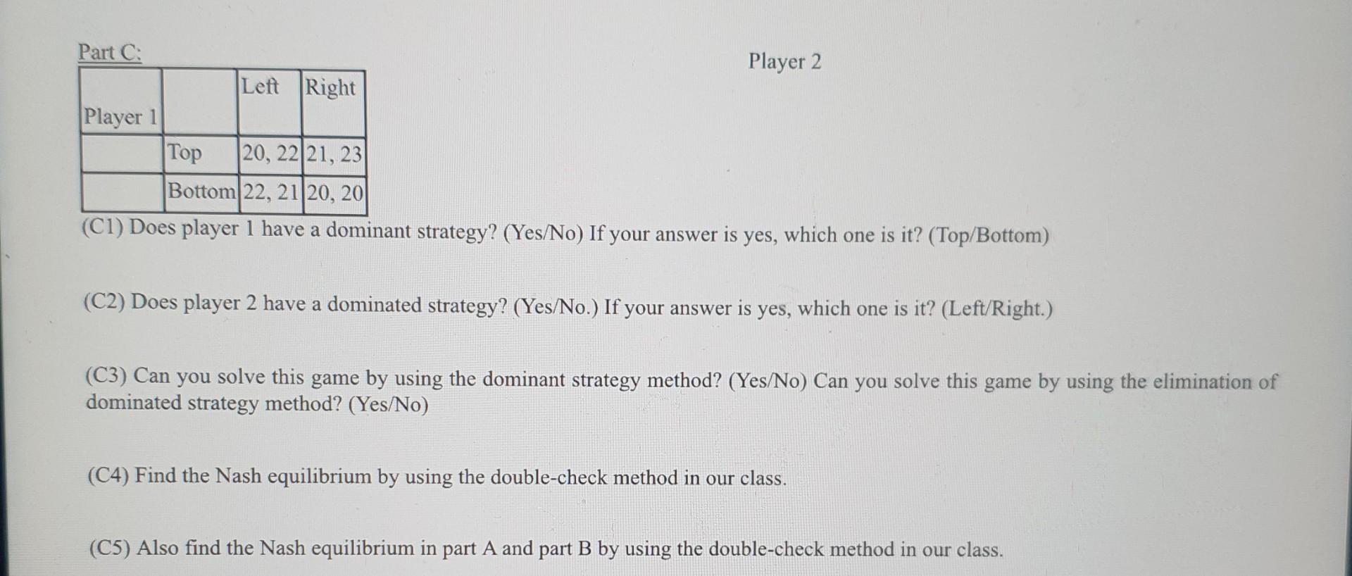 Solved Q1. (Chap 1: Game Theory.) In the simultaneous games