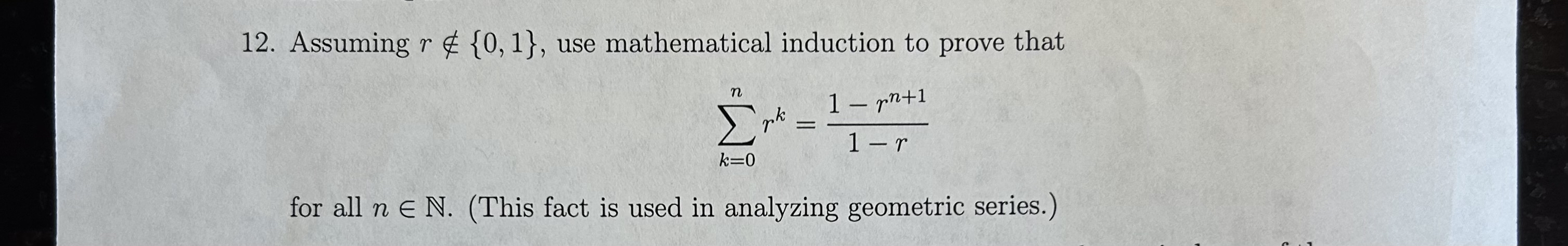 Solved Assuming r!in{0,1}, ﻿use mathematical induction to | Chegg.com