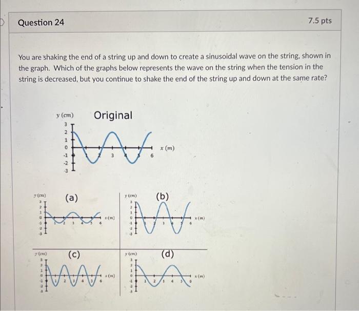 Solved You are shaking the end of a string up and down to | Chegg.com