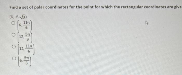 Solved Find A Set Of Polar Coordinates For The Point For | Chegg.com