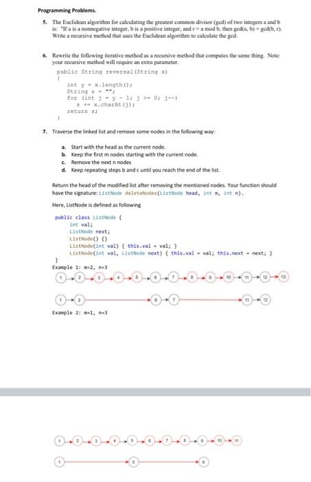 Solved Programming Problems. 5. The Euclidean algorithm for | Chegg.com