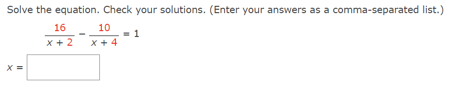 Solved Solve the equation. Check your solutions. (Enter your | Chegg.com
