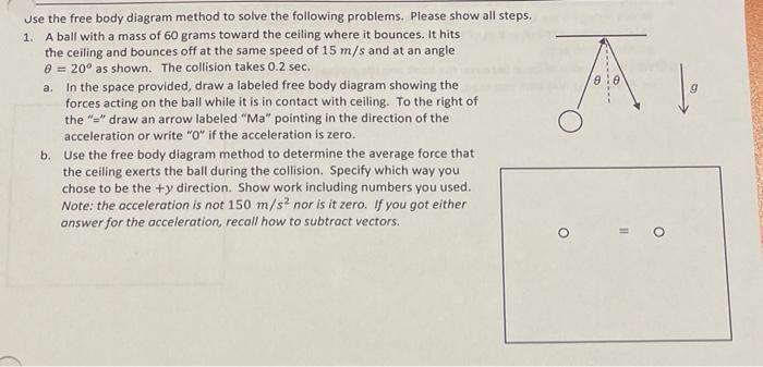 Solved Use the free body diagram method to solve the | Chegg.com