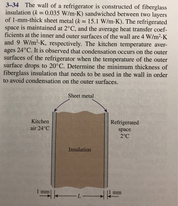 Solved 334 The wall of a refrigerator is constructed of