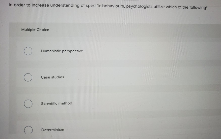 Solved In order to increase understanding of specific | Chegg.com