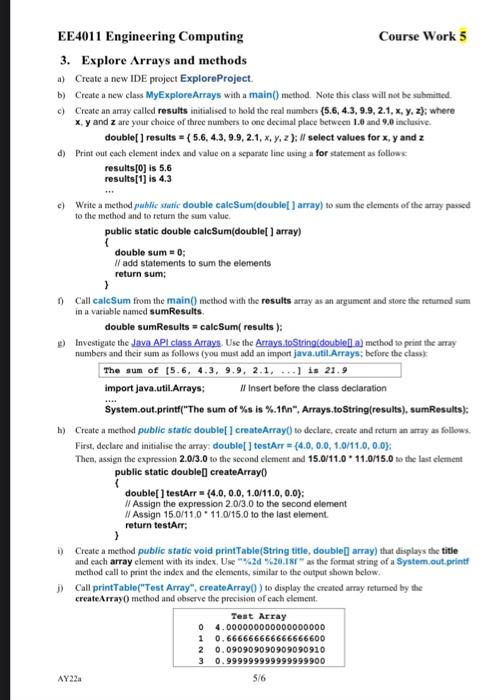 Solved EE4011 Engineering Computing Course Work 5 3. Explore | Chegg.com