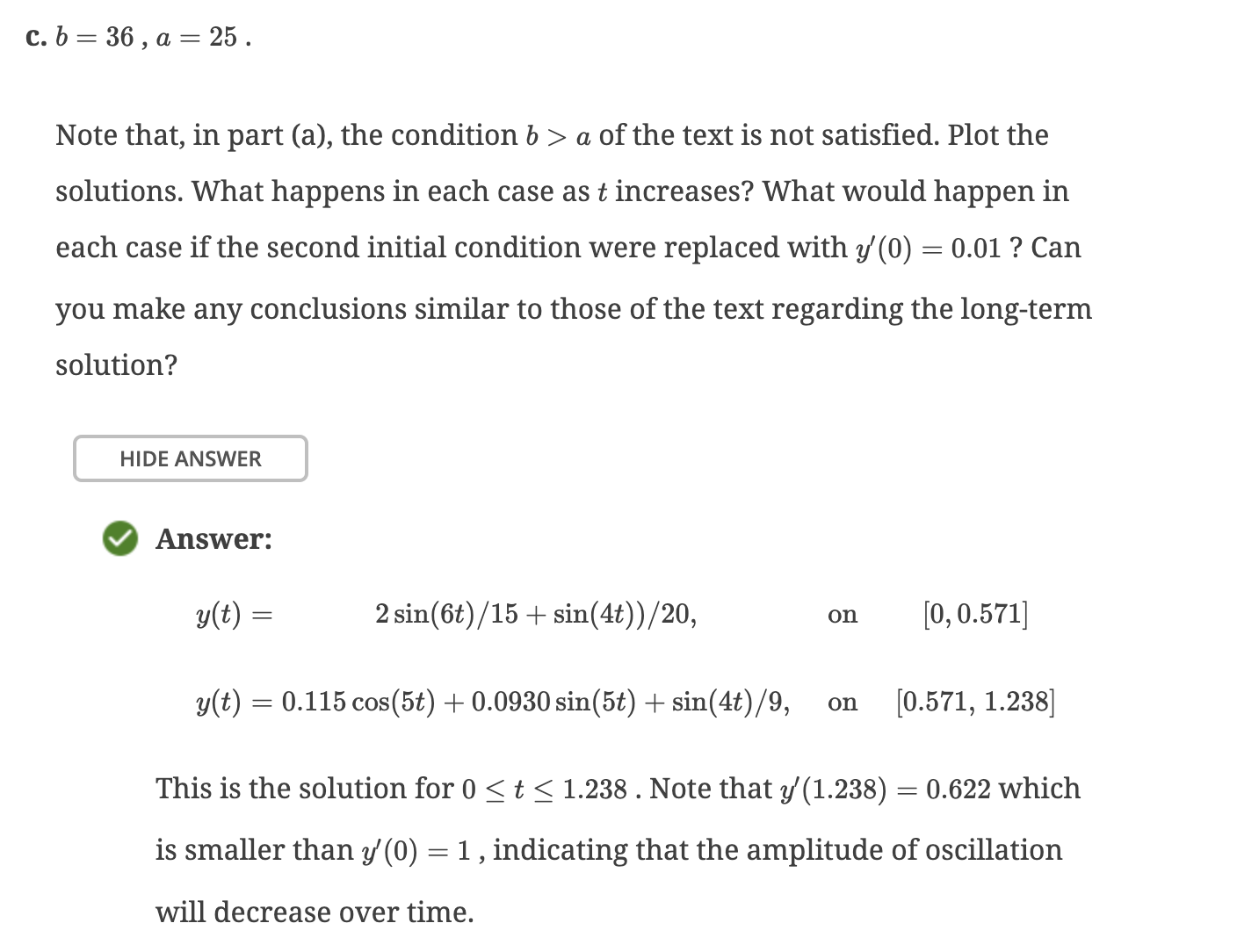 Solved Solve The Given Initial Value Problem Y ﻿f Y