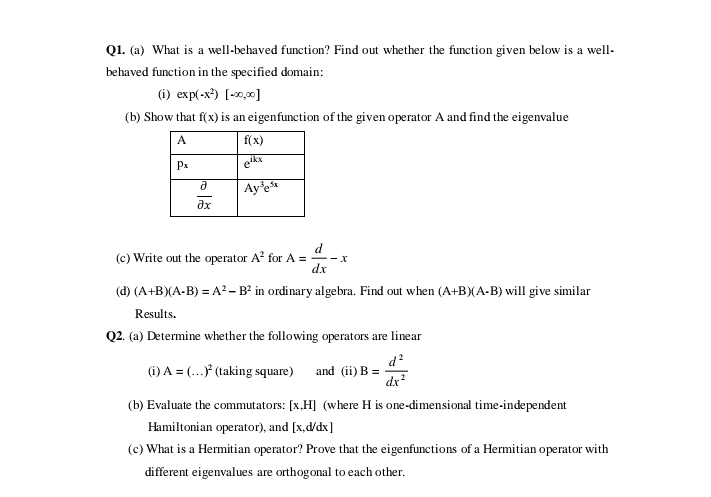 Solved Q1. (a) ﻿what Is A Well-behaved Function? Find Out 