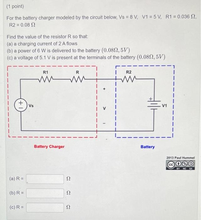 Solved For The Battery Charger Modeled By The Circuit Below, | Chegg.com