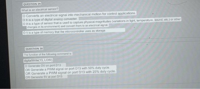 What is an electrical sensor? Converts an electrical signal into mechanical motion for control applications. It is a type of